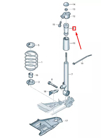 NEW VW T-ROC A11 REAR AXLE GAS SHOCK ABSORBER STOP BUFFER 5Q0511357AA