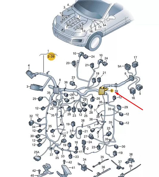 NEW VW TOUAREG 7P MK2 RIGHT WATER BOX GROMMET 7P6971841A