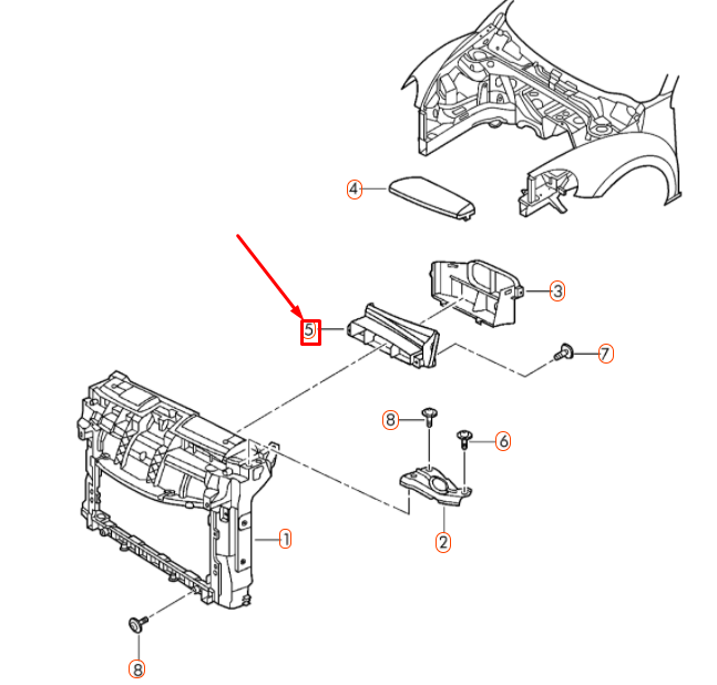 NEW VW BEETLE A5 AIR GUIDE CHANNEL 1K0805971D9B9 ORIGINAL