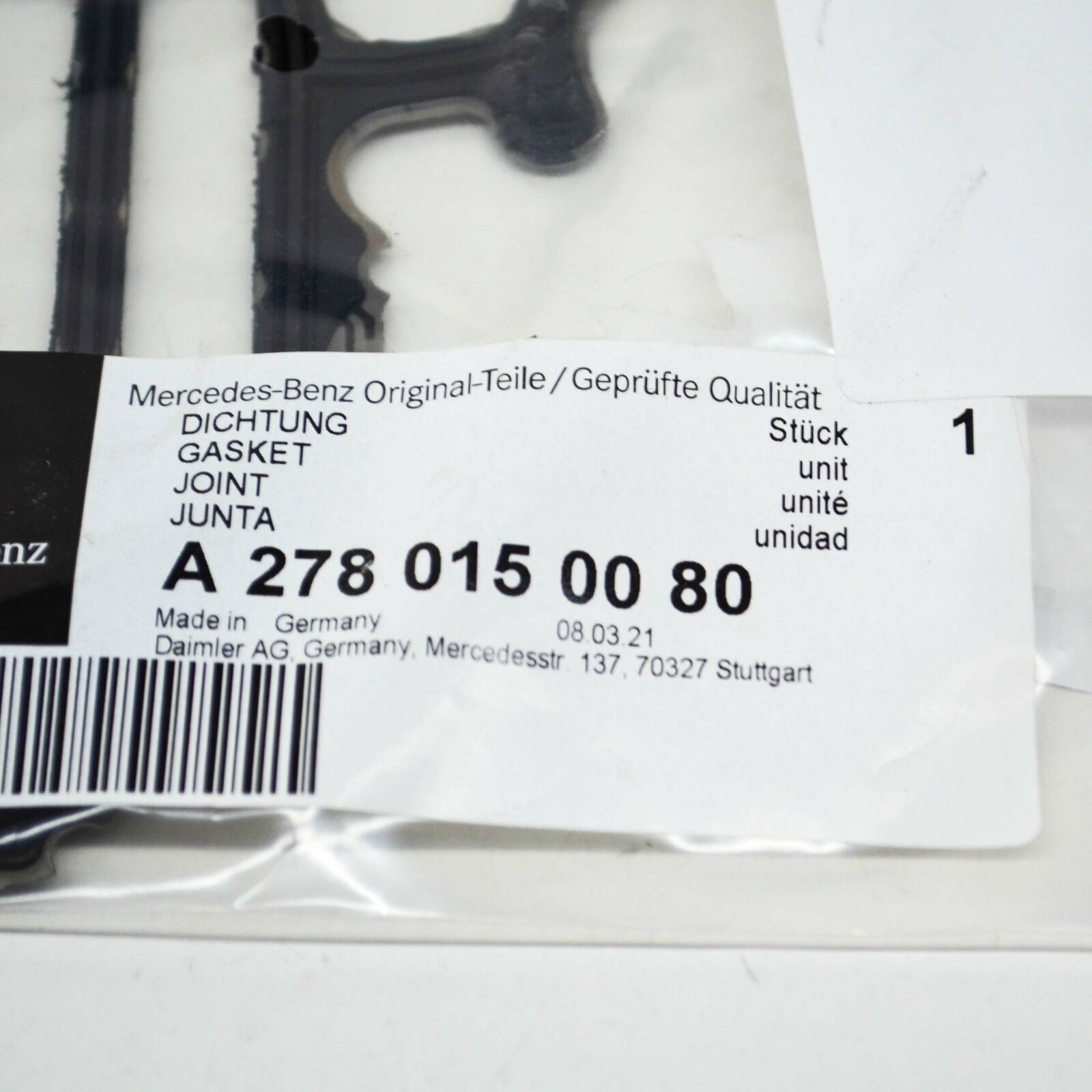 NEW MB GLE W166 TIMING CASE TO CYLINDER BLOCK GASKET A2780150080 ORIGINAL