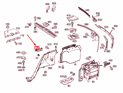 NEW MB E S211 REAR RIGHT BOOT SEAT BELT GUIDE TRIM COVER A21169204599051