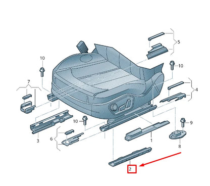 NEW AUDI A8 4H FRONT LEFT OUTER LOWER GUIDE RAIL COVER RHD 4H2881098DC1