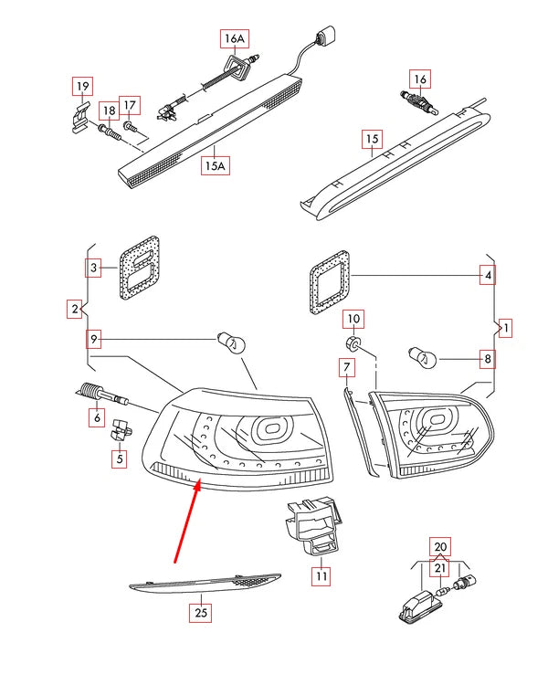 NEW VOLKSWAGEN GOLF MK6 REAR RIGHT TAILLIGHT TINTED 5K0945096Q ORIGINAL