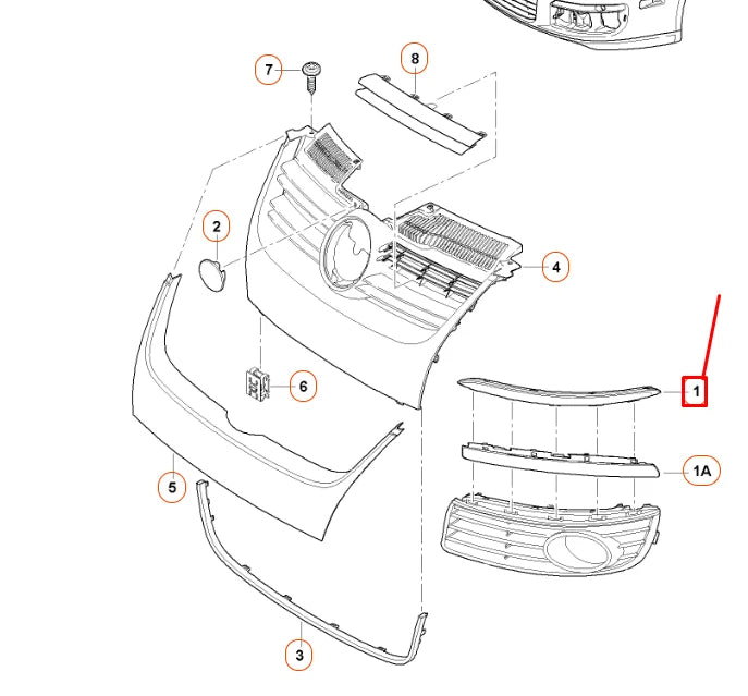 NEW VW JETTA A5 FRONT BUMPER LEFT CHROME DECORATIVE STRIP 1K08072432ZZ ORIGINAL