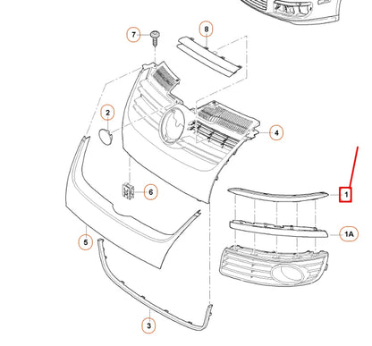 NEW VW JETTA A5 FRONT BUMPER LEFT CHROME DECORATIVE STRIP 1K08072432ZZ ORIGINAL