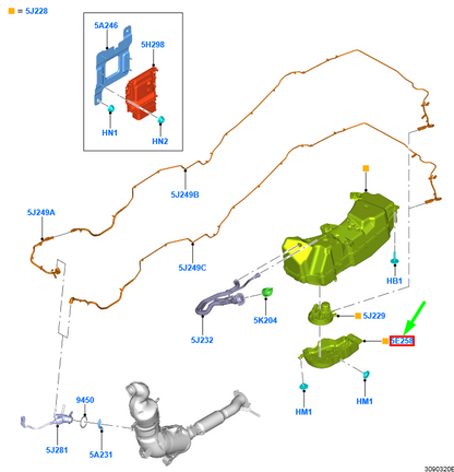 new ford ranger t6 mk1 urea reductant pump shield assy 2323248 original