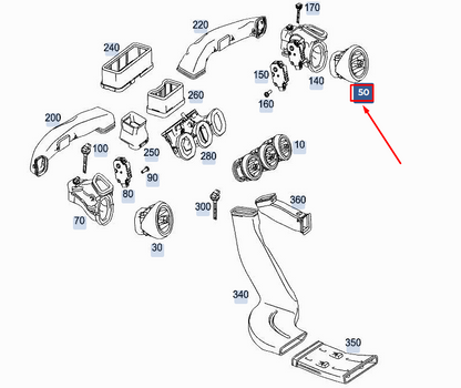 new mercedes-benz glc x253 right dashboard air intake grille a2058304400