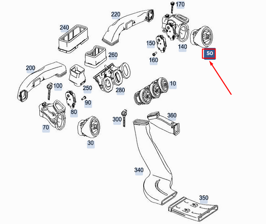 new mercedes-benz glc x253 right dashboard air intake grille a2058304400