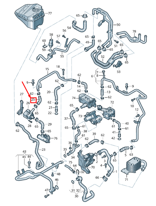 new audi q7 4l engine coolant hose 059121104a original