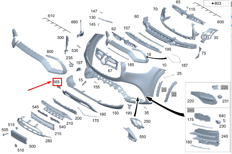 NEW MERCEDES-BENZ GLS X167 FRONT BUMPER TOW EYE COVER A167885550264 ORIGINAL