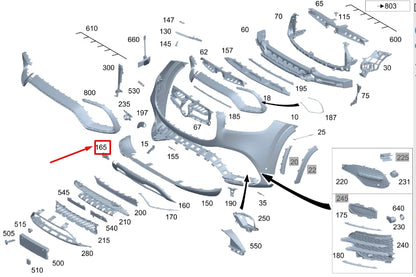 NEW MERCEDES-BENZ GLS X167 FRONT BUMPER TOW EYE COVER A167885550264 ORIGINAL