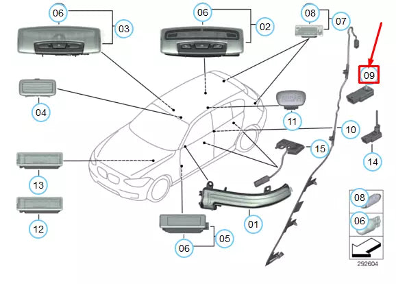 NEW BMW X1 E84 LED MODULE CENTRE CONSOLE 63319242162 9242162 ORIGINAL