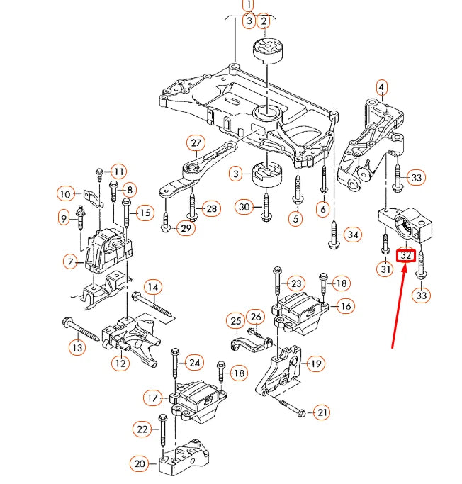 NEW AUDI A3 8P FRONT LEFT REAR CONTROL ARM BUSHING 1K0199231J ORIGINAL