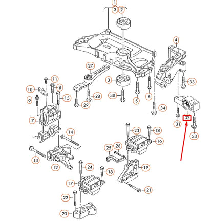 NEW AUDI A3 8P FRONT LEFT REAR CONTROL ARM BUSHING 1K0199231J ORIGINAL