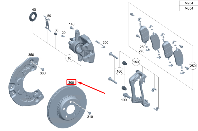 new mercedes-benz c s206 front brake disc a2064211400 original