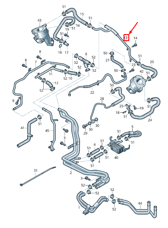 new audi q7 4l engine coolant pipe 05a121065b original