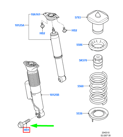 new ford galaxy mk2 rear shock absorber bolt 1535896 6g91-18123-bb original