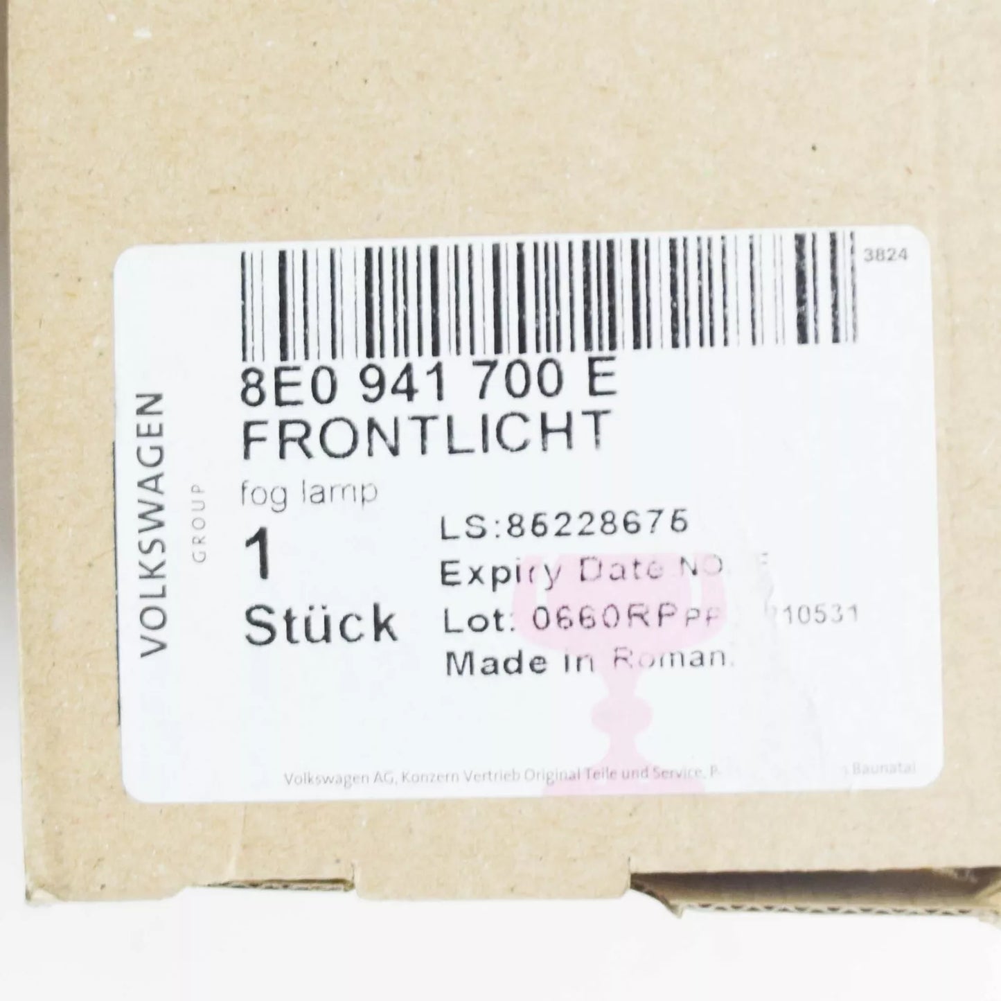 NEW AUDI A3 8P FRONT RIGHT FOG LIGHT 8E0941700E