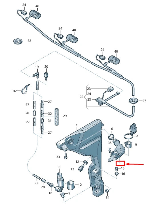 NEW AUDI A8 4N WASH WATER RESERVOIR FILLER NECK 4N0955463