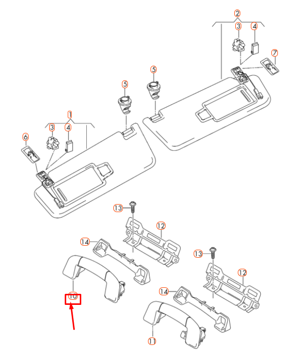 NEW VW GOLF MK7 FRONT FOLDING ROOF GRAB HANDLE 5G0857607BY20 ORIGINAL