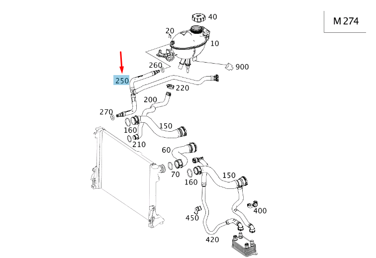 NEW MERCEDES-BENZ E W212 EXPANSION RESERVOIR BLEED LINE A2125013925 ORIGINAL