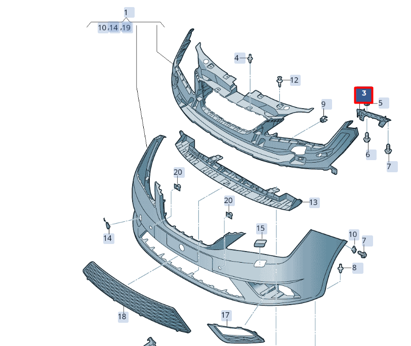 new seat ibiza iv st 6j front left bumper bracket 6j0807183 original