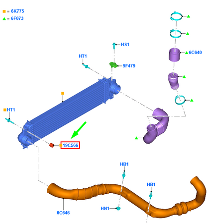 new ford galaxy mk3 intercooler rubber insulator 5225632 original