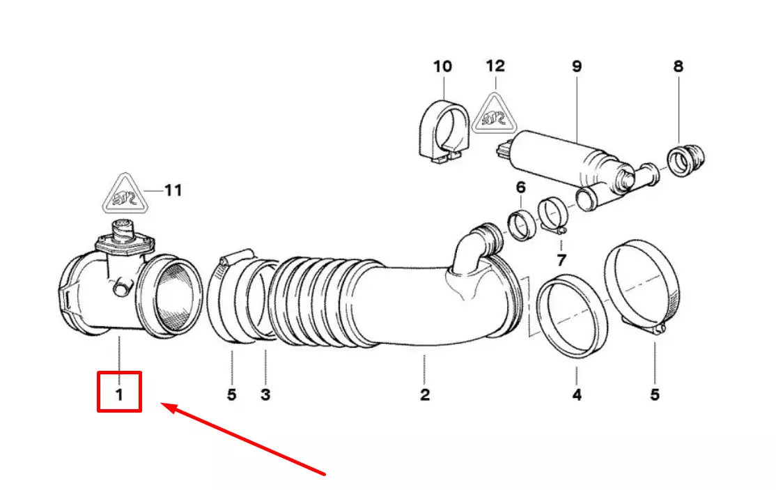 NEW BMW 5 E39 MASS AIR FLOW SENSOR 13621702078 1702078 ORIGINAL