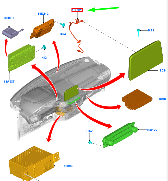 new ford focus mk4 audio cable assy 2291321 jx7t-10e929-bc original