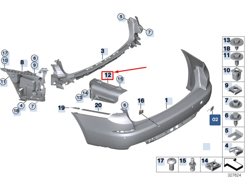 NEW BMW 5 GRAN TURISMO F07 REAR RIGHT BUMPER HEAT PROTECTION 51487193502
