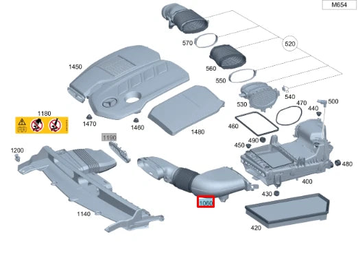 NEW MERCEDES-BENZ GLC COUPE C253 ENGINE AIR INTAKE HOSE A6540941497 ORIGINAL