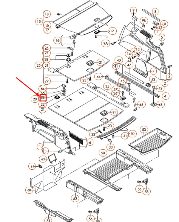 NEW AUDI Q7 4L LUGGAGE COMPARTMENT LOCKING BAR 1J0867468B41 ORIGINAL