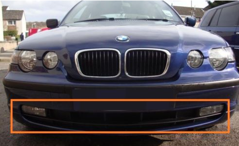 new bmw 3 e46 front bumper lower center grille 51118252788 original