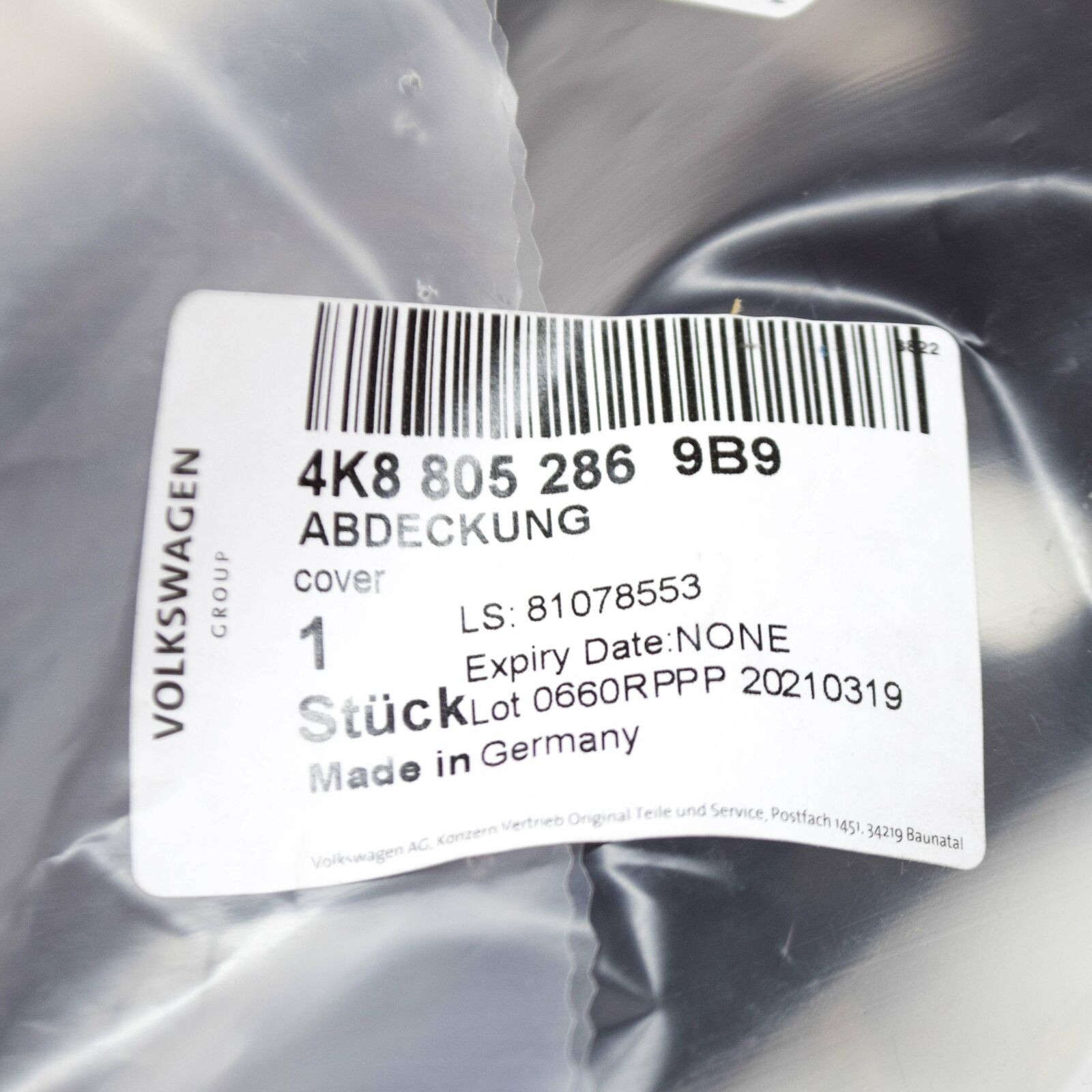 NEW AUDI A7 S7 4K8 FRONT RIGHT HEADLAMP COVER 4K88052869B9 ORIGINAL