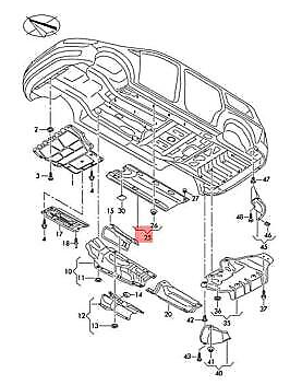 new volkswagen sharan 7n left side underbody cover trim 7n0825201a original