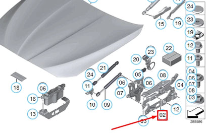 NEW BMW 5 F10 ENGINE HOOD RIGHT HINGE 41007270884 7270884 ORIGINAL