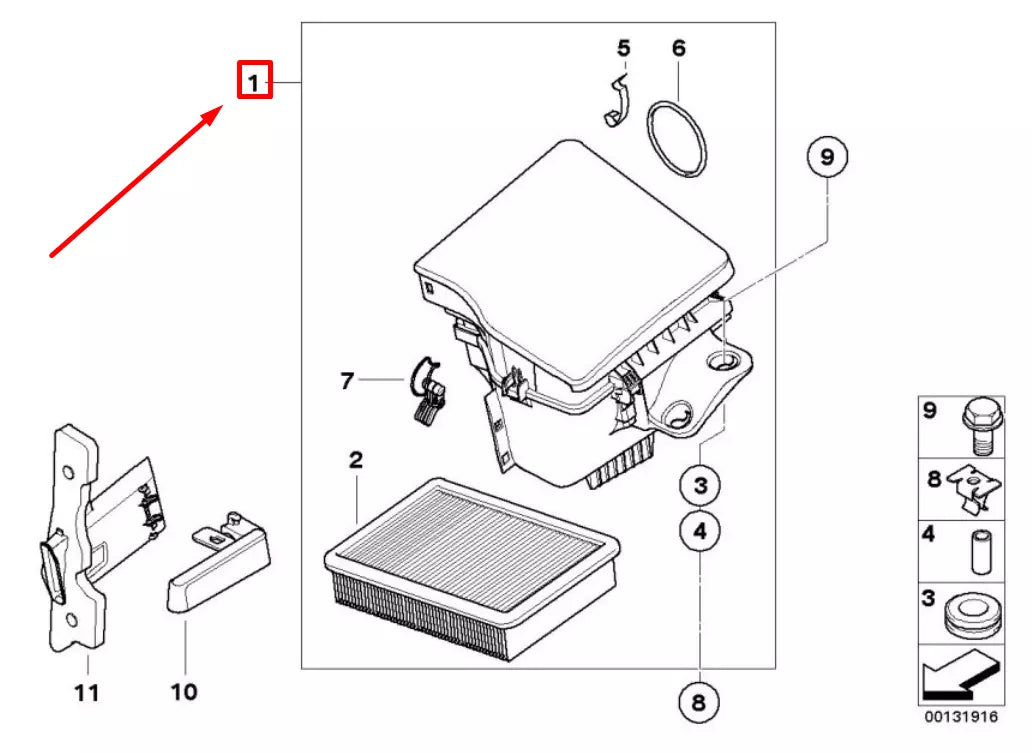 NEW BMW 3 CABRIO E46 AIR FILTER HOUSING 7501975 13717501975 ORIGINAL