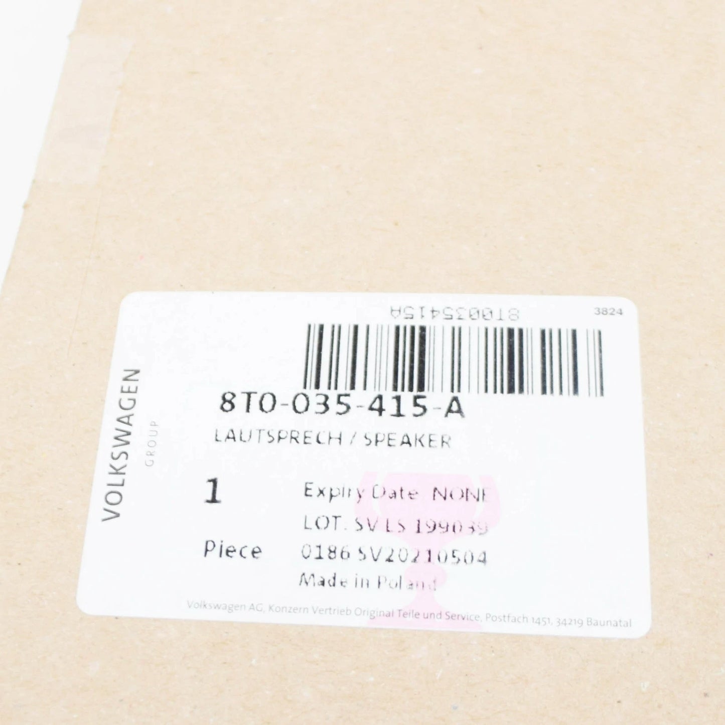 NEW AUDI A4 B8 FRONT DOOR MID-RANGE BASS LOUDSPEAKER 8T0035415A