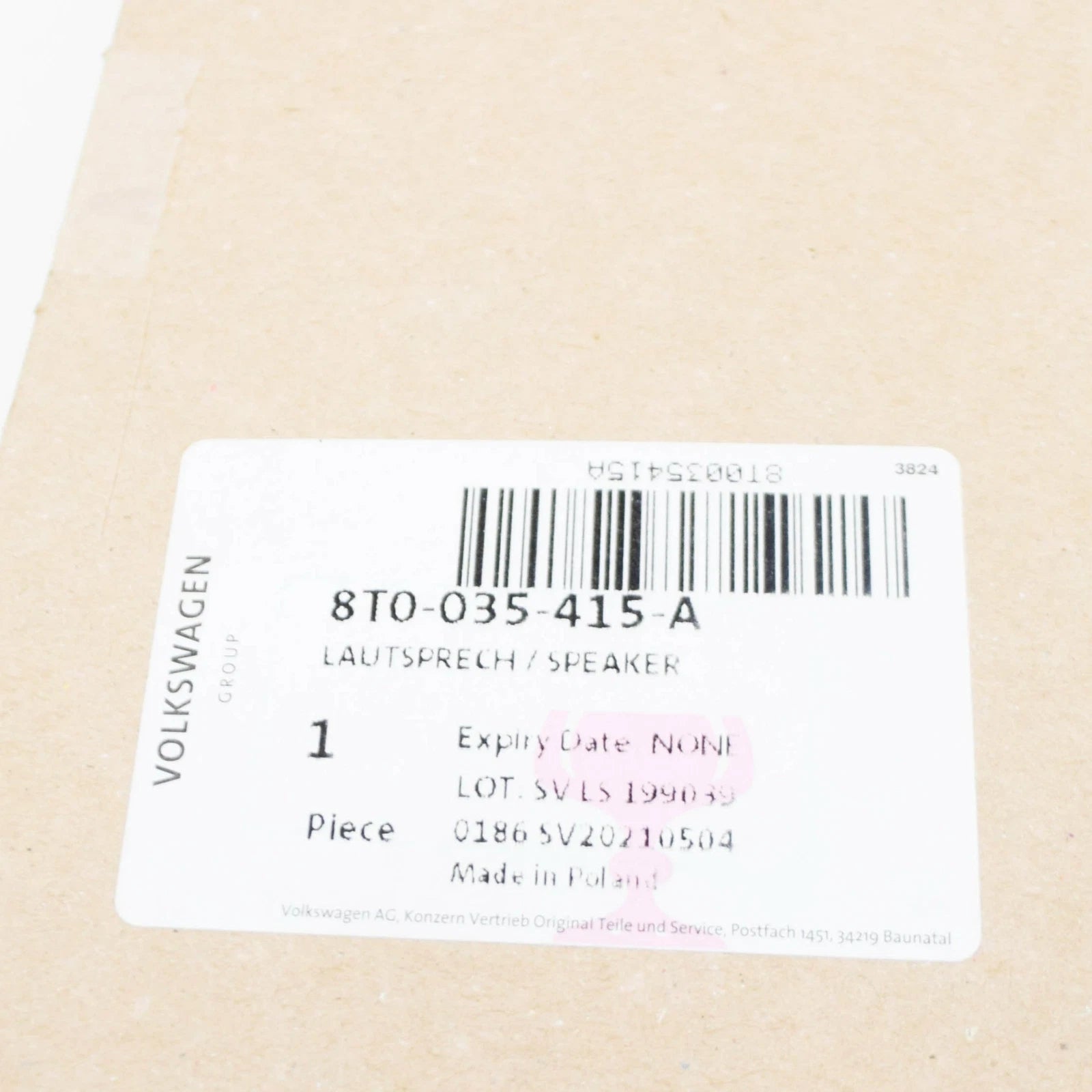 NEW AUDI A4 B8 FRONT DOOR MID-RANGE BASS LOUDSPEAKER 8T0035415A