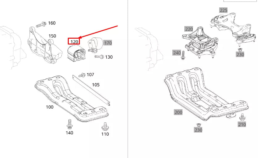 NEW MERCEDES-BENZ E C238 REAR TRANSMISSION BEARING A2132406100 ORIGINAL