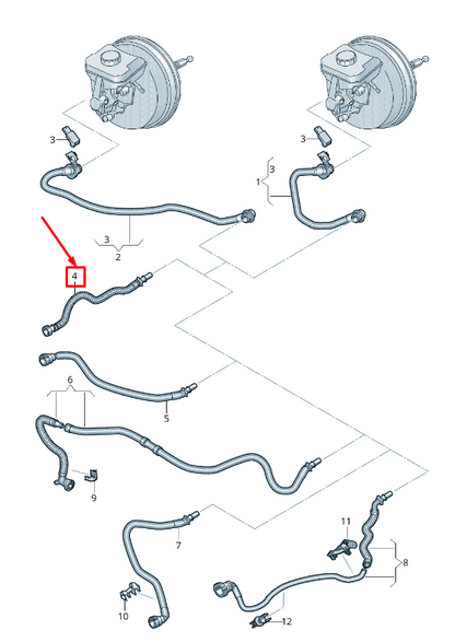 new audi a5 f5 brake vacuum pipe 8w0611931bs original