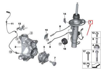 new bmw x3 g01 front right shock absorber 37106887934 original