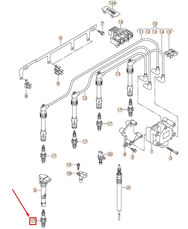 NEW AUDI A1 8X SPARK PLUG 'LONGLIFE' 1 PCS 03F905600A ORIGINAL