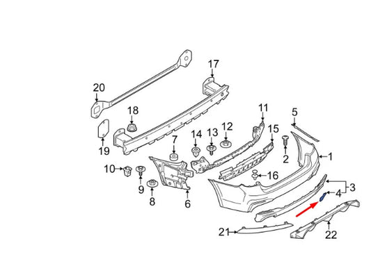 NEW BMW M5 F90 REAR BUMPER TOW HOOK EYE COVER 51125A013D8 ORIGINAL