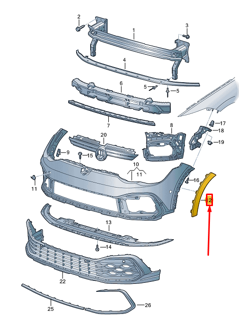 new vw golf cd mk8 front left bumper wheel cover 5h0807258a9b9 original