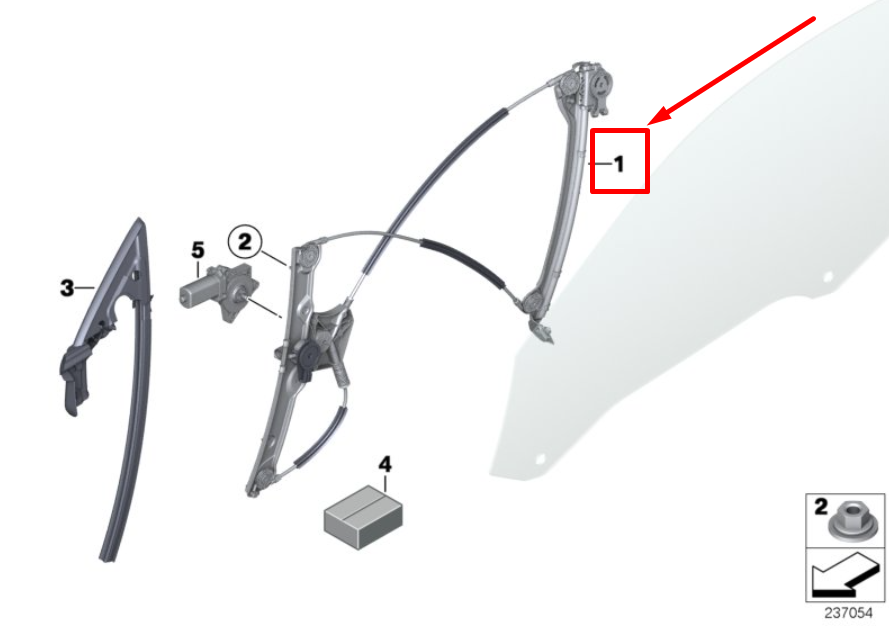 new bmw 6 coupe f13 front left door window regulator 51337223651 7223651