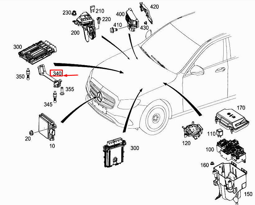 NEW MERCEDES-BENZ E W213 ENGINE CONTROL MODULE BRACKET A1771502773 ORIGINAL