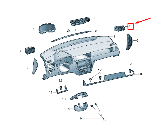 new skoda rapid nh right dashboard air vent 5ja819702czll original