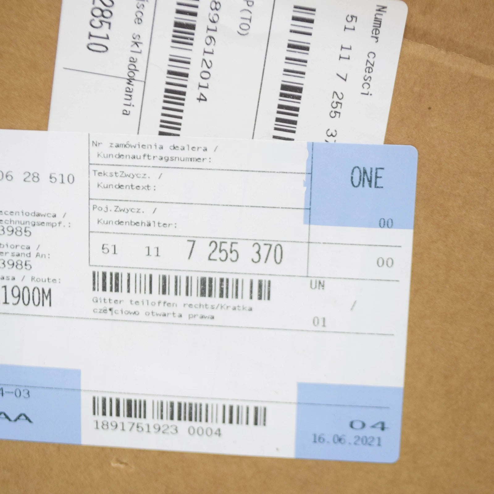 NEW BMW 3 F30 RIGHT FOG LIGHT GRILLE 51117255370 7255370 2014 ORIGINAL