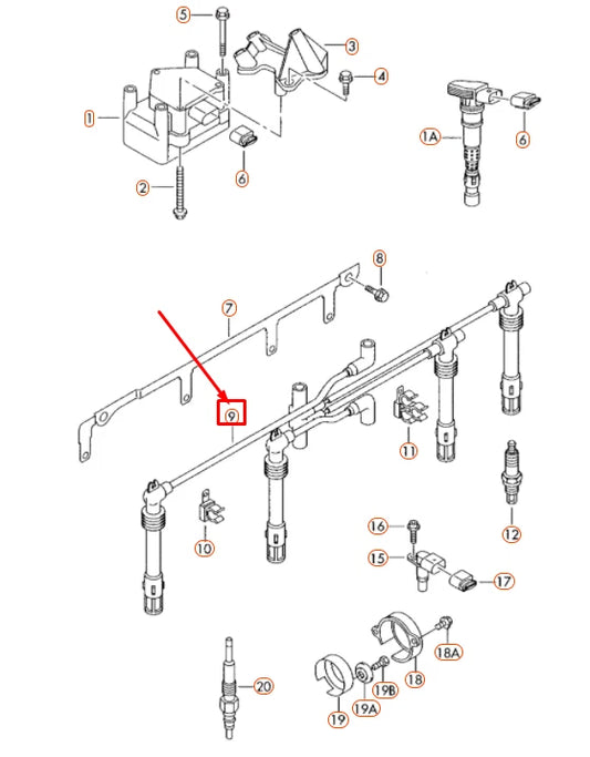 NEW AUDI A3 8P IGNITION LEAD CYLINDER 1 06A905430AH ORIGINAL